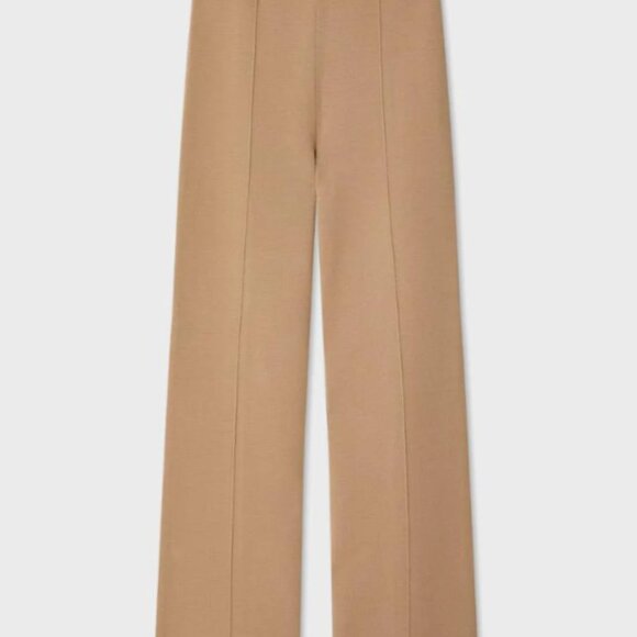 NWT White + Warren - Superfine Organic Cotton Kick Flare cropped Pant Camel - Picture 2 of 2